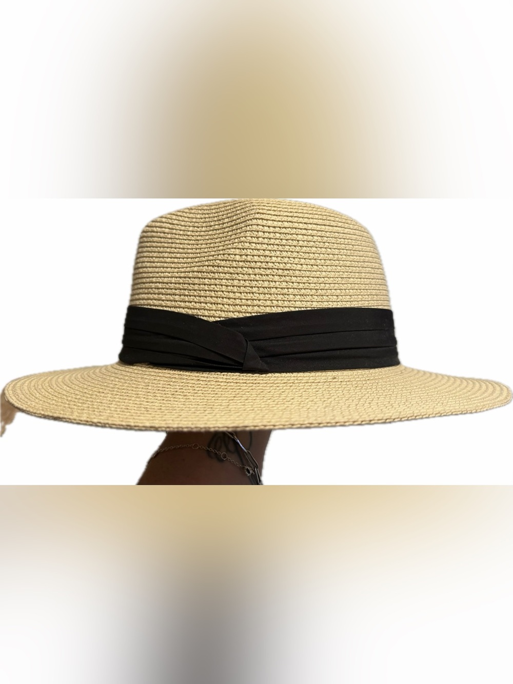 Women Wide Brim Straw Panama Roll up Hat Fedora Beach Sun Hat UPF50+